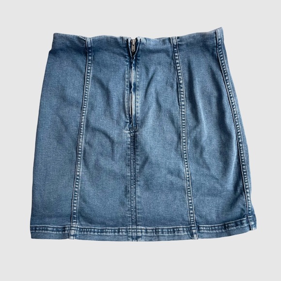 Free People Modern Femme Mini Skirt Jean Denim - Picture 4 of 8